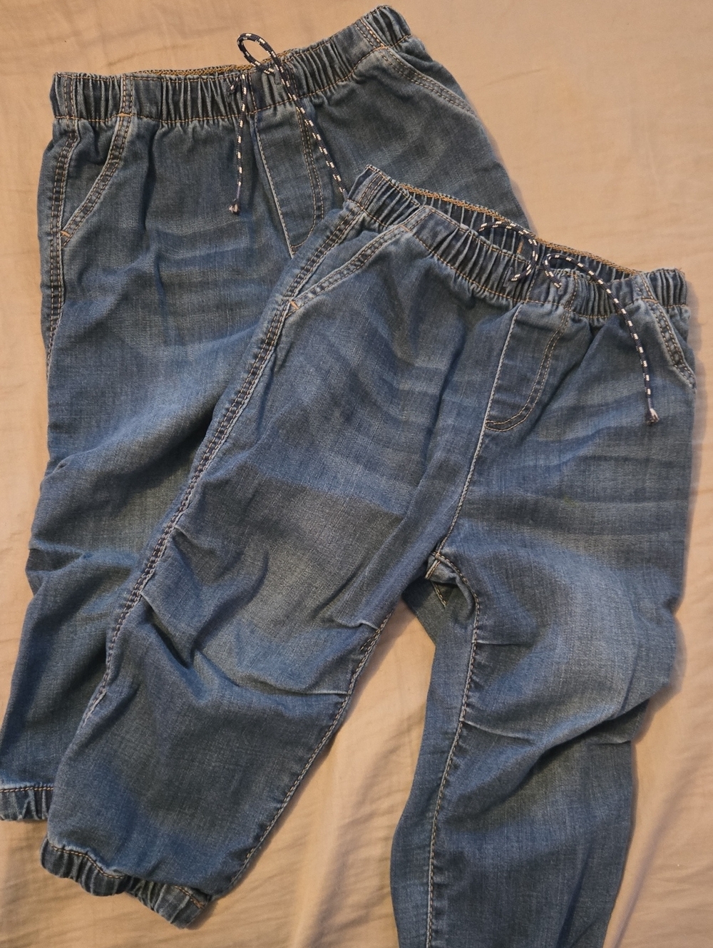 H&M Kids Blue Elastic-Waist Denim Jogger Jeans